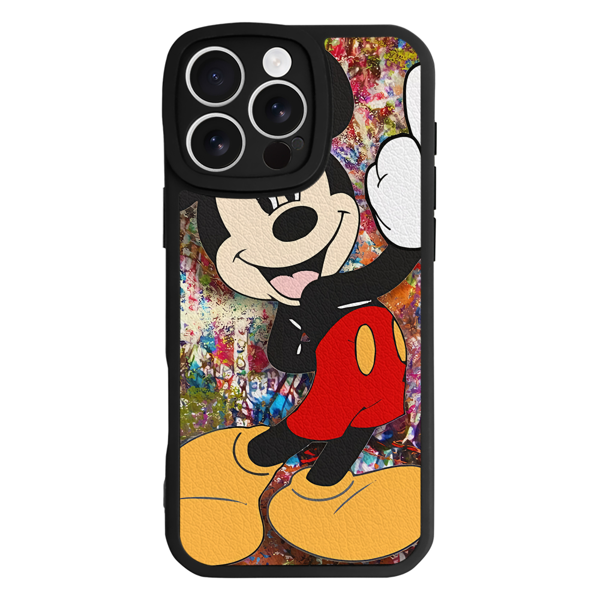 （画像用） ミッキーマウス Mickey Mouse 【iPhone 16シリーズ対応】シリコンスマホケース（レザー調） 材質：シリコン